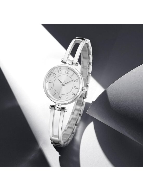 Women\'s Silver Analog Relogio Feminino Waterproof Classic Bracelet Wrist Watch main image 6